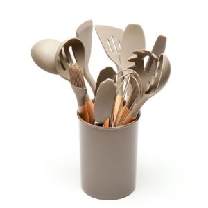 12 Piece Silicone Kitchen Utensils - Coffee
